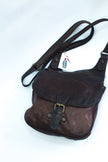 Leather dark brown cross body bag