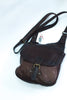 Leather dark brown cross body bag