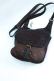 Leather dark brown cross body bag