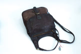 Leather dark brown cross body bag