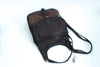 Leather dark brown cross body bag