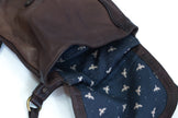 Leather dark brown cross body bag