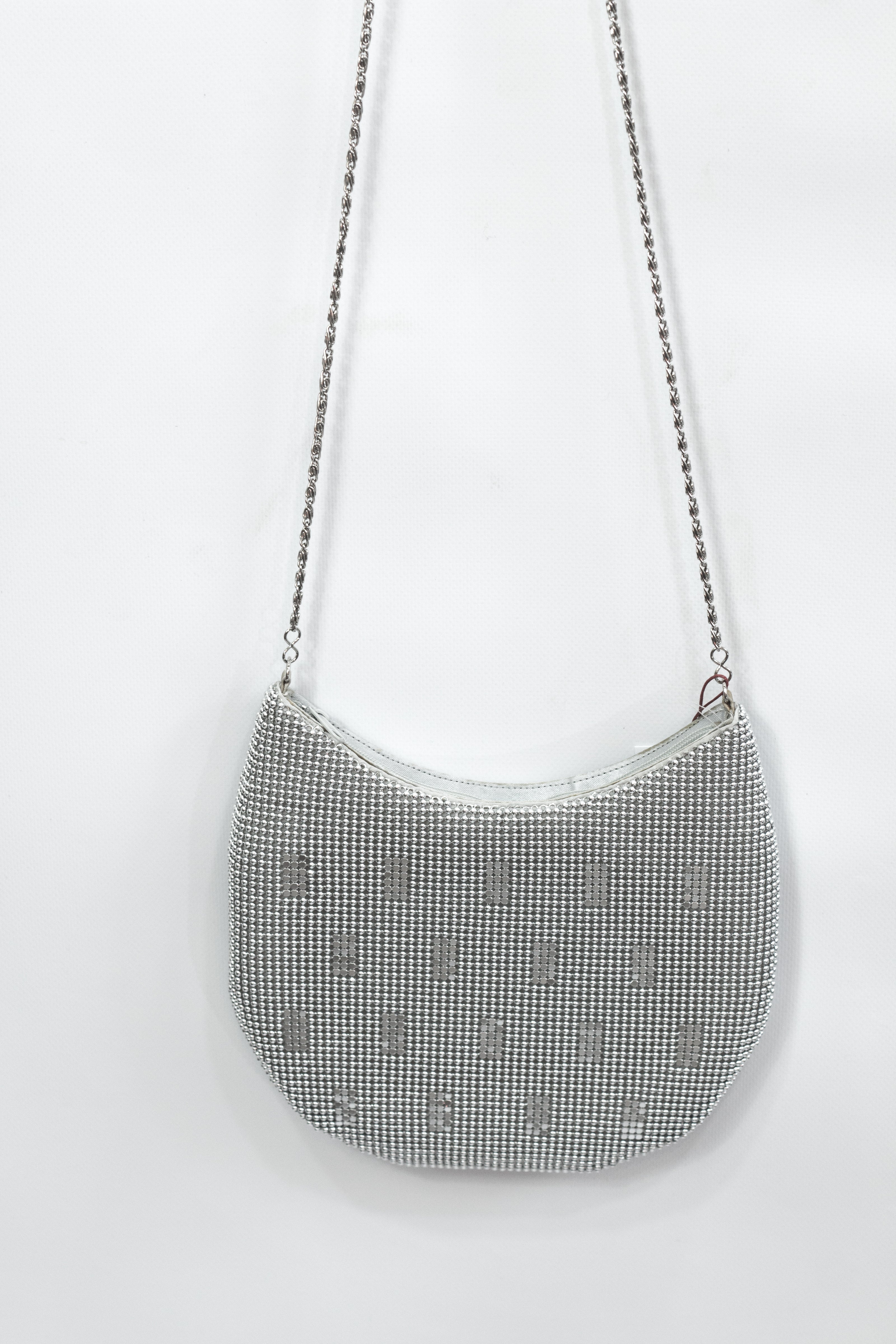 Stunning silver chain mail cross body bag