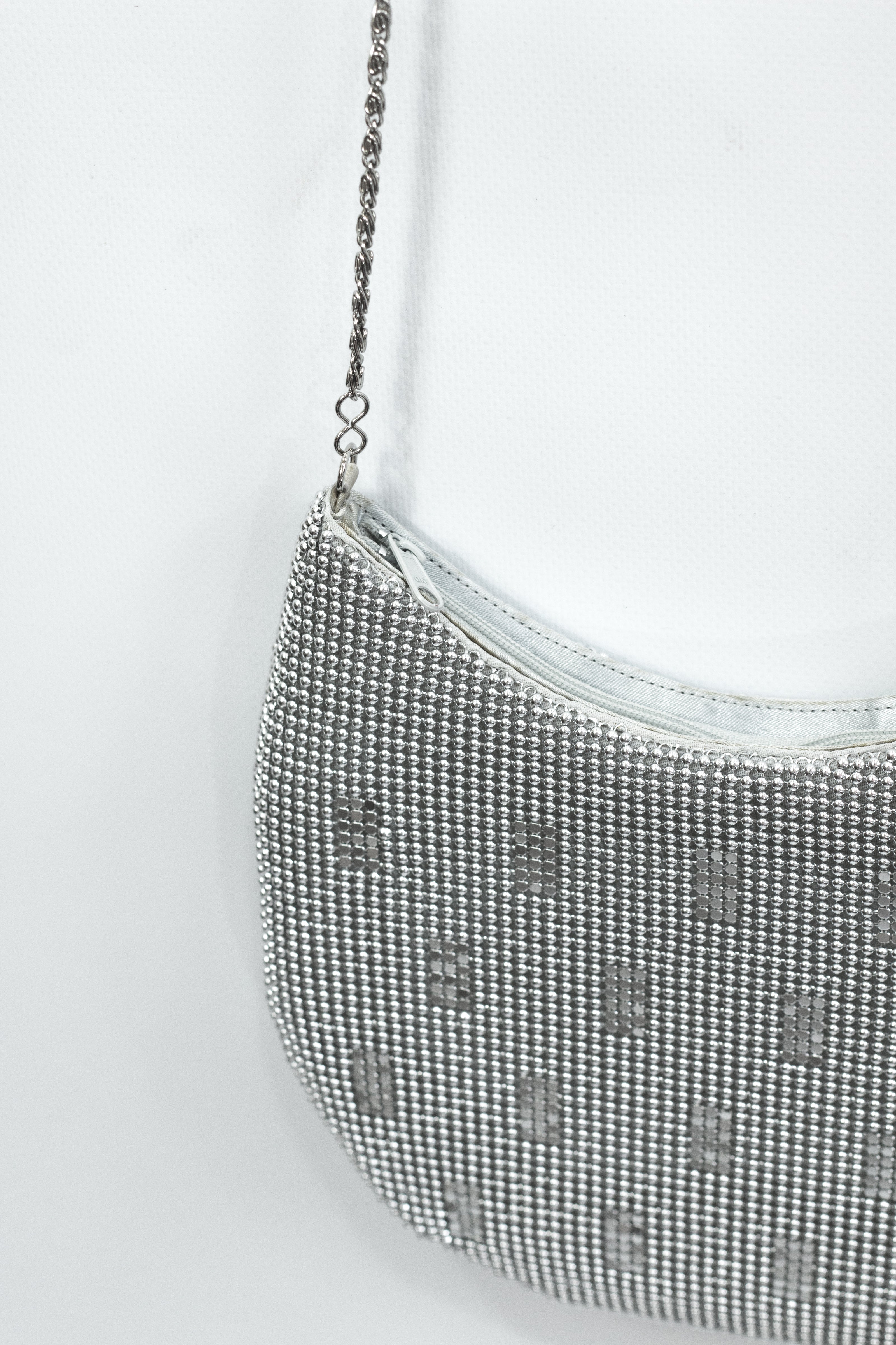 Stunning silver chain mail cross body bag
