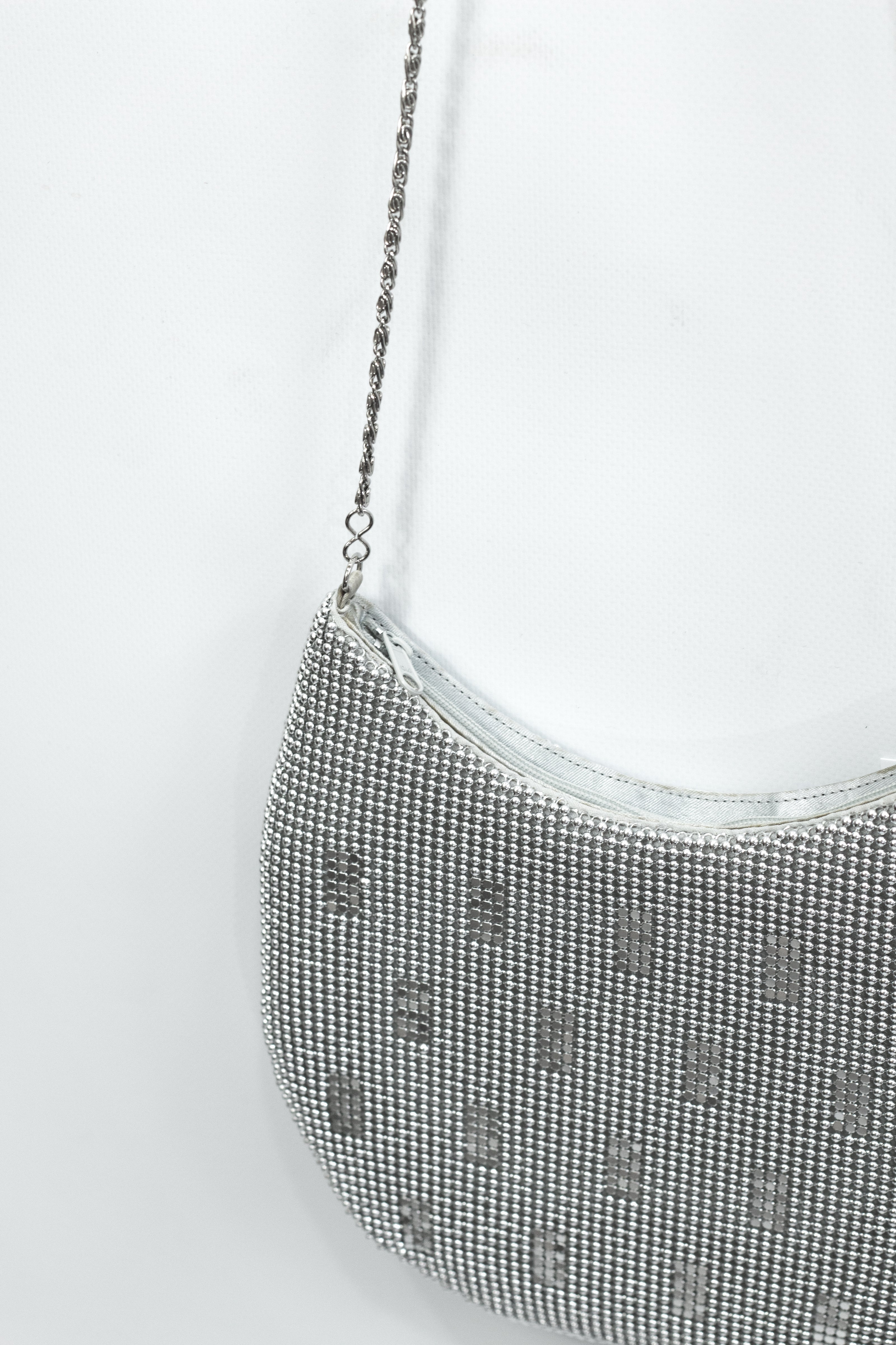 Stunning silver chain mail cross body bag