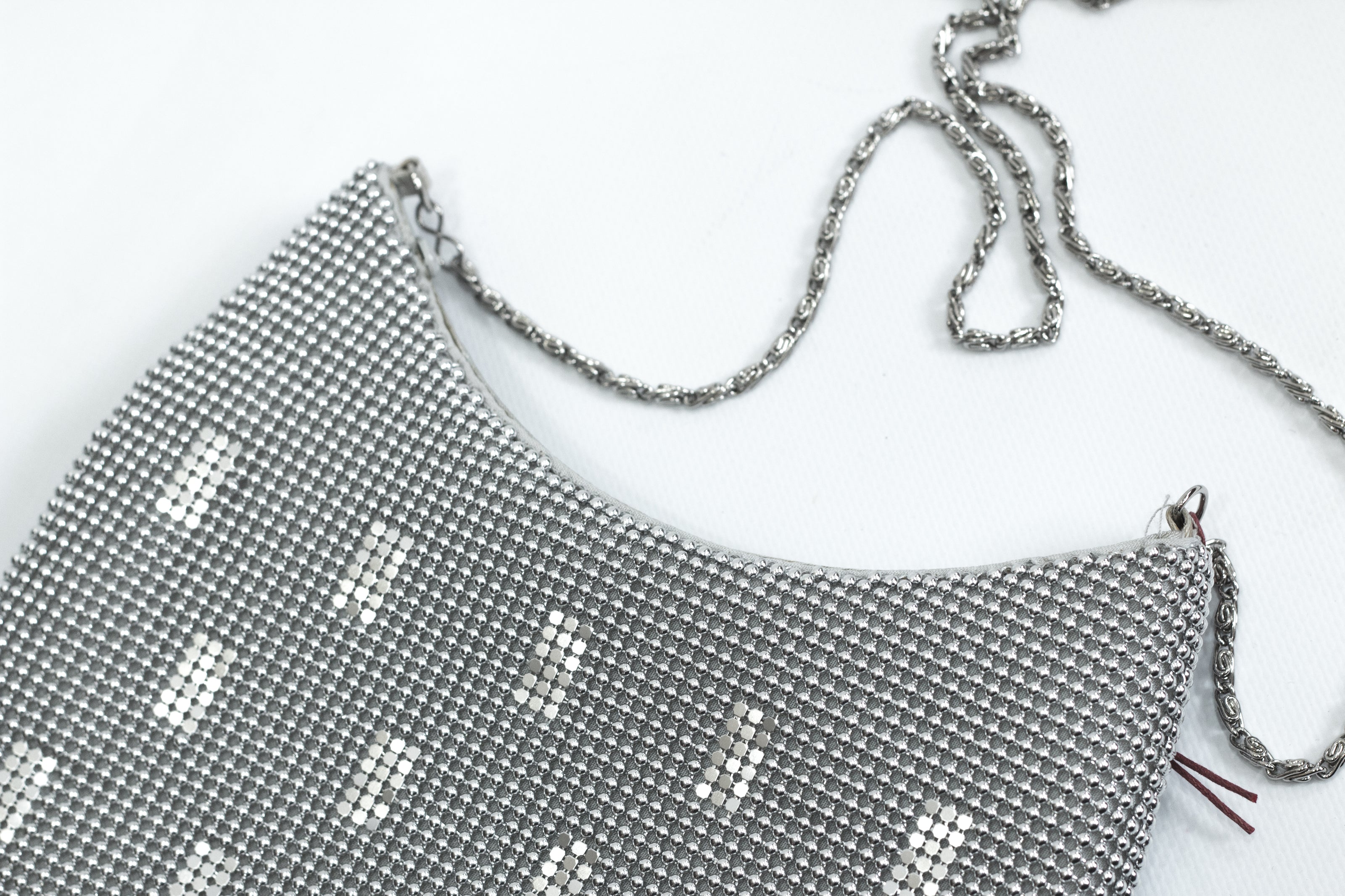 Stunning silver chain mail cross body bag