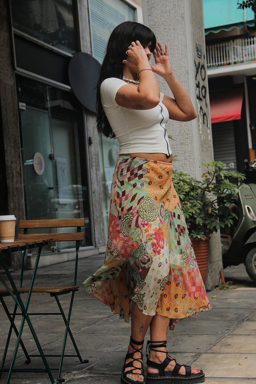 Vintage 90s style midi skirt (M)