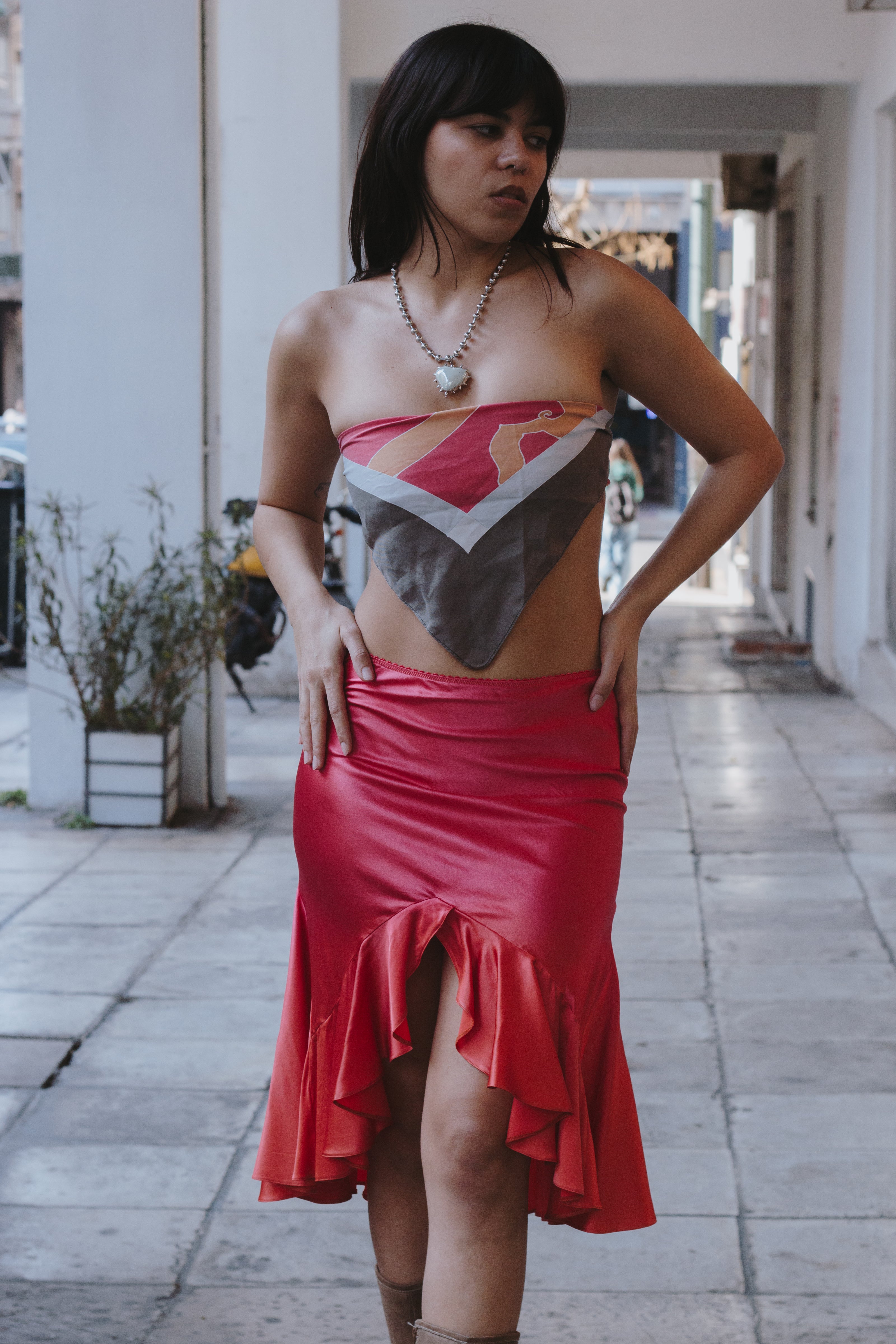 Stunning silk satin skirt