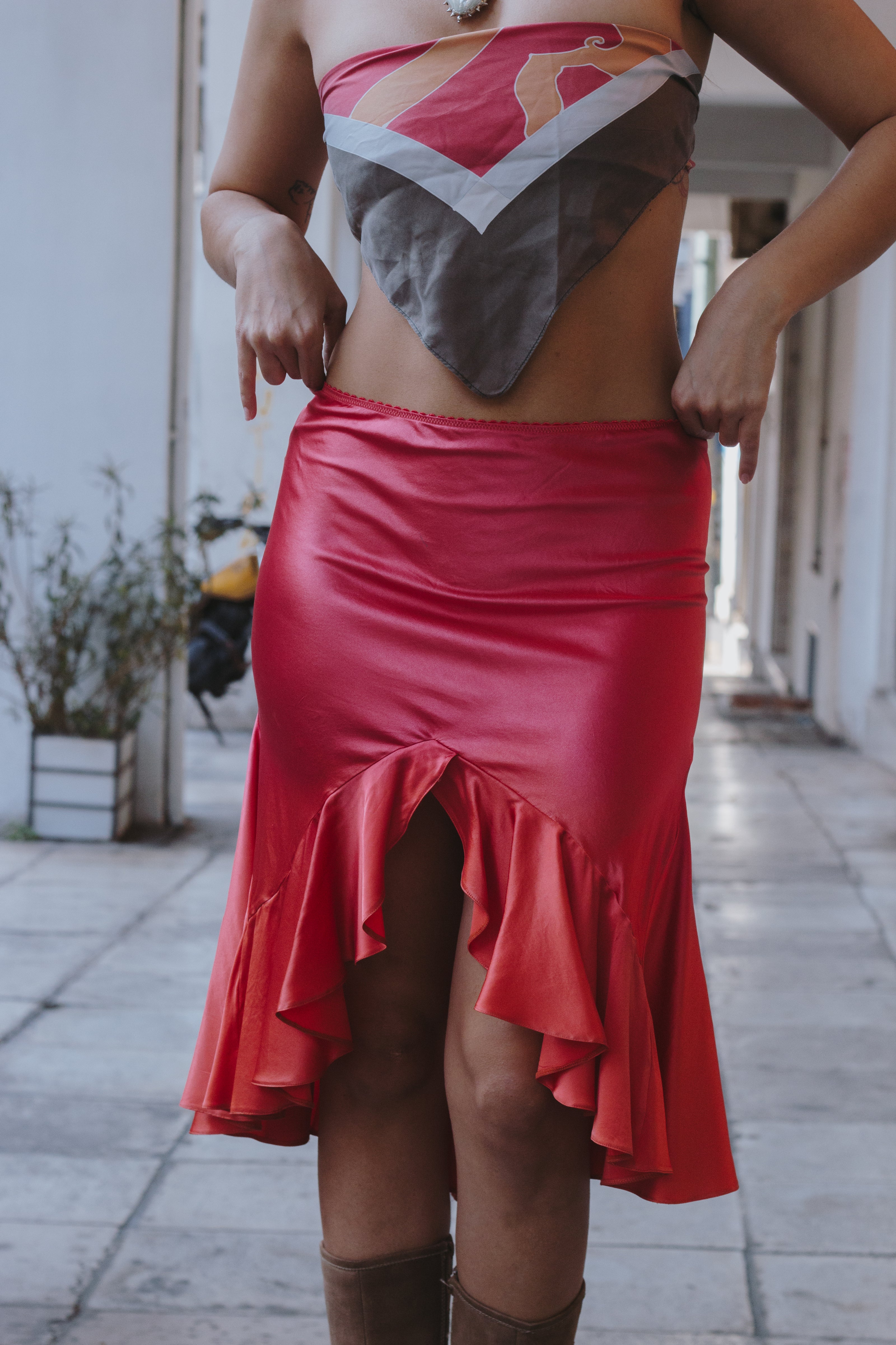 Stunning silk satin skirt