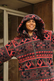 Vintage Men's  oversized funky patterned chunky fleece jacket (M)