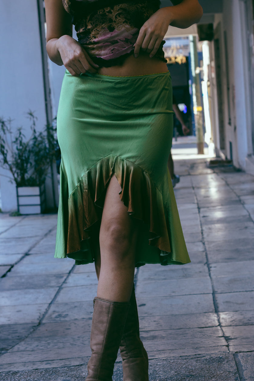 Stunning cinema silk satin skirt