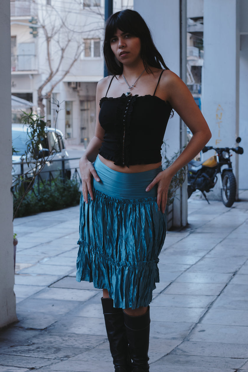 Stunning cinema silk satin skirt