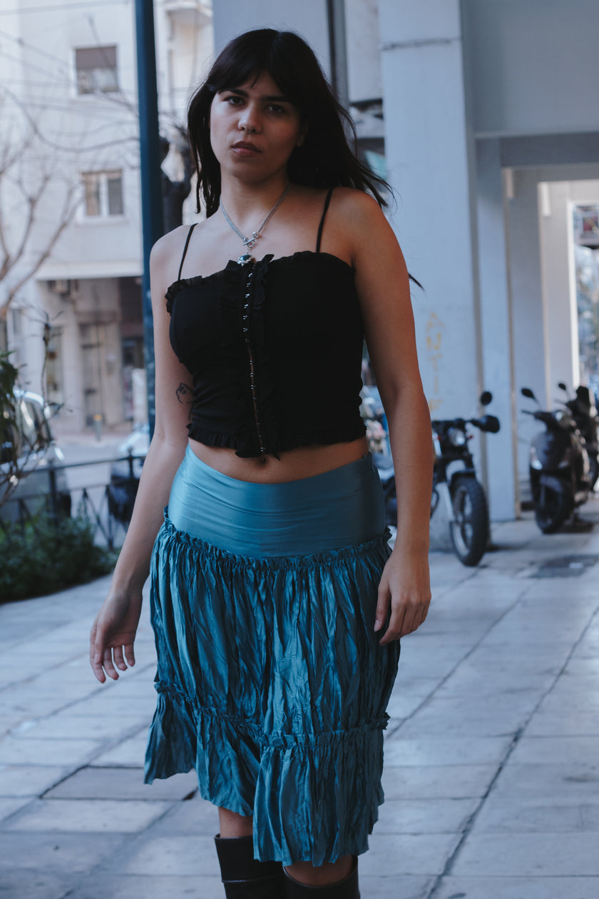 Stunning cinema silk satin skirt