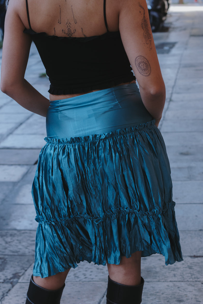 Stunning cinema silk satin skirt
