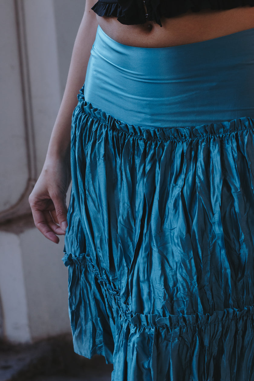 Stunning cinema silk satin skirt