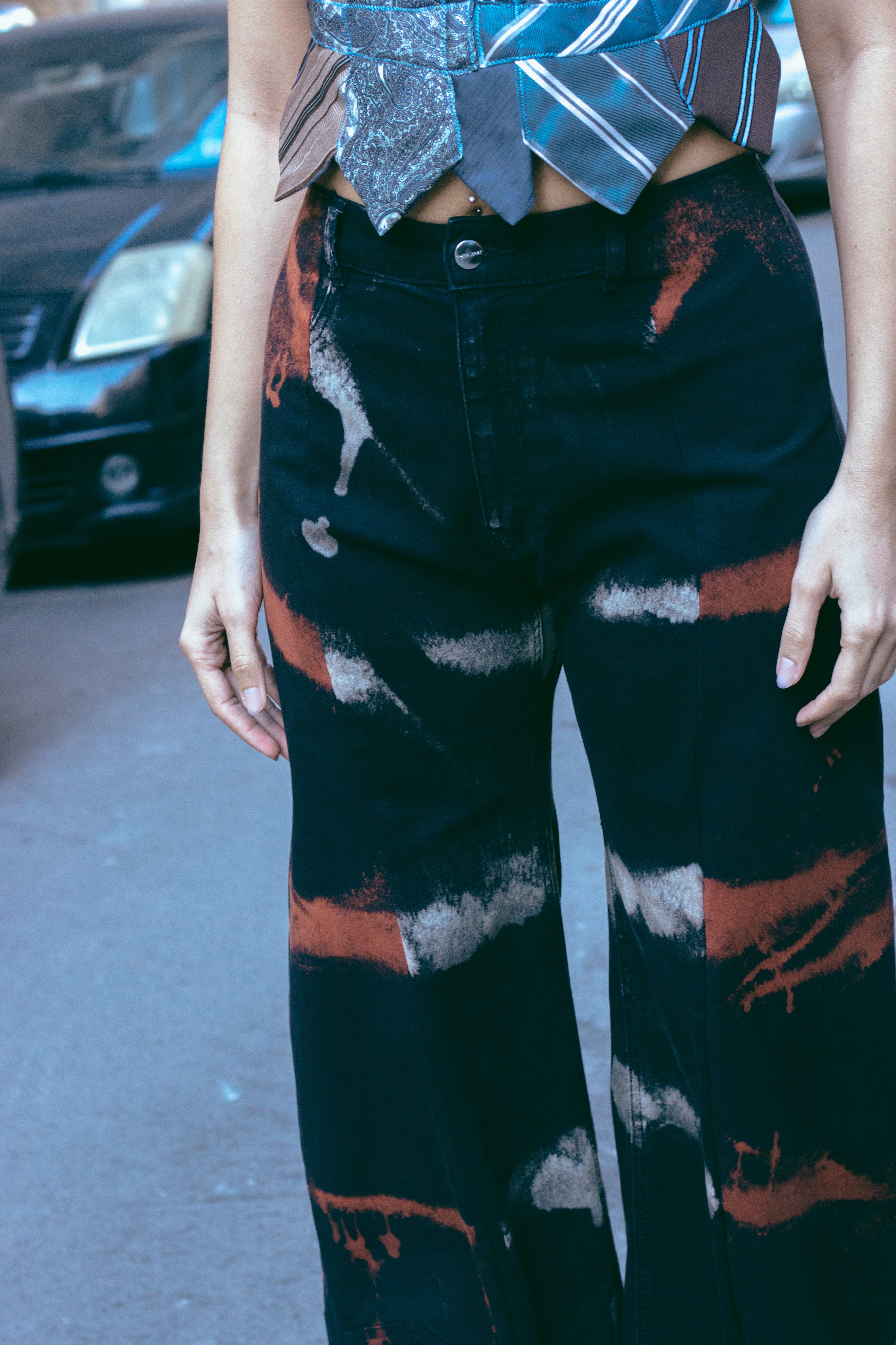 Thoughts reworked tie dye jeans