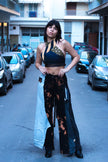 Thoughts reworked unique patchwork jeans