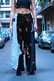 Thoughts reworked unique patchwork jeans