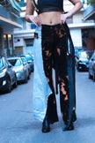 Thoughts reworked unique patchwork jeans