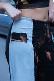 Thoughts reworked unique patchwork jeans