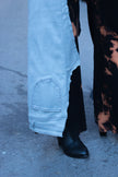 Thoughts reworked unique patchwork jeans