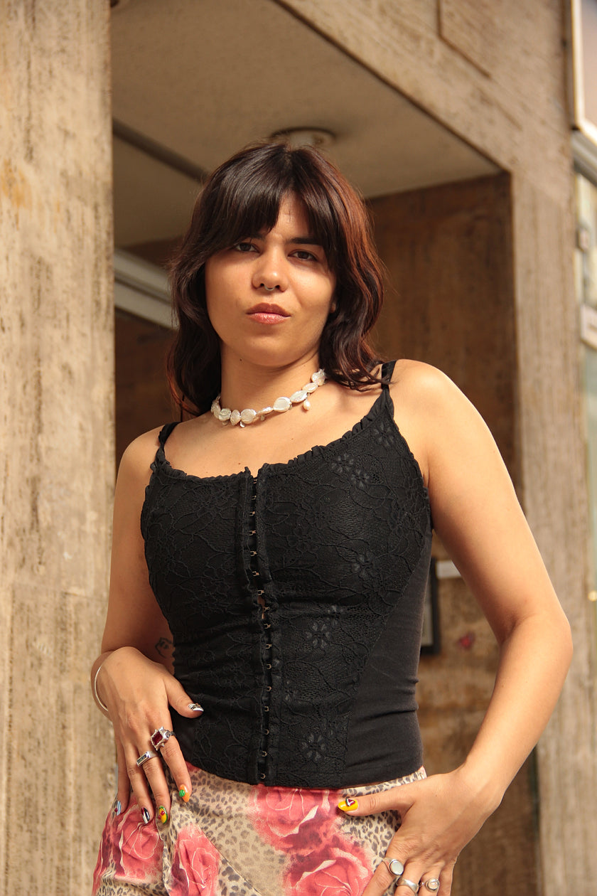 SISLEY super cute corset top with lace detailing (S/M)