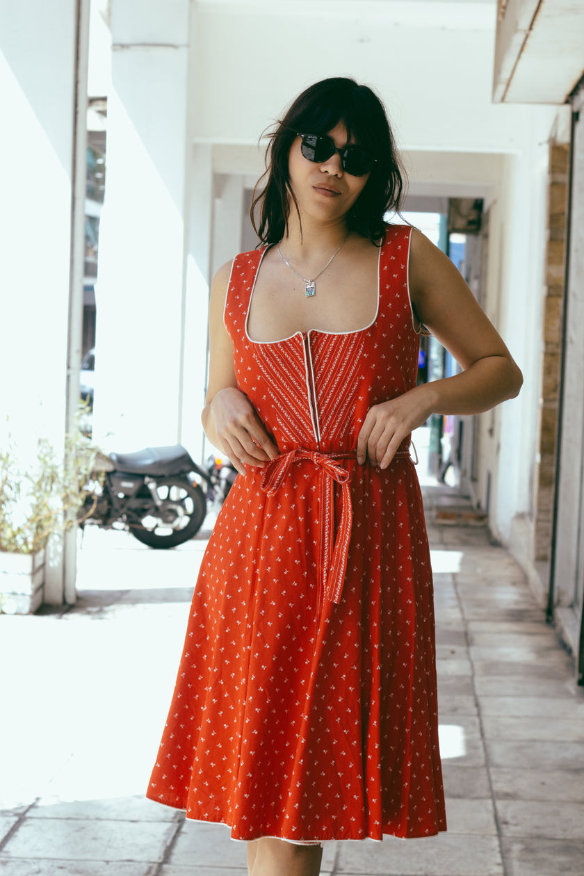 Super cute red vintage Dirndl dress