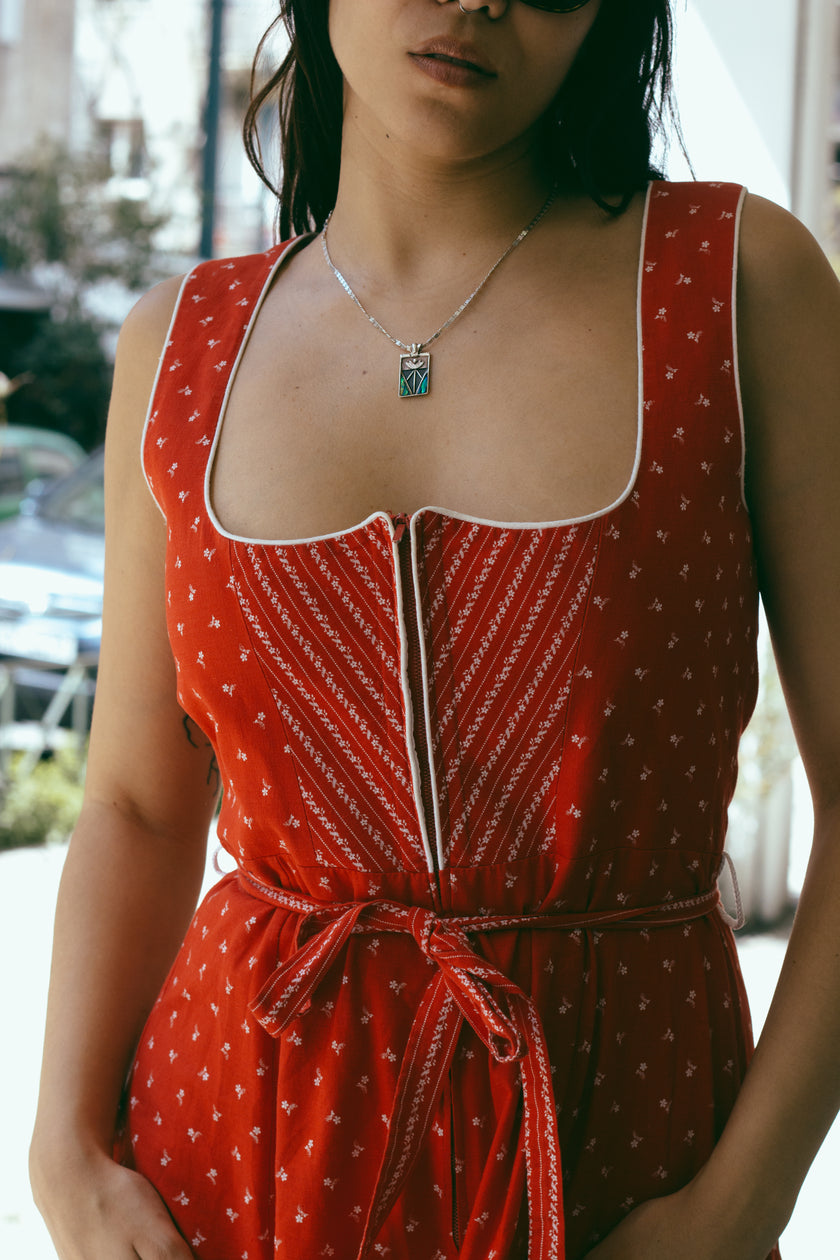 Super cute red vintage Dirndl dress