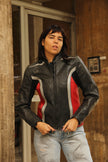 Vintage woman’s genuine leather motorcycle jacket (M)