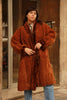 Vintage oversized caramel brown shearling coat (L/XL)