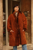 Vintage oversized caramel brown shearling coat (L/XL)