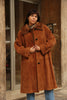 Vintage maxi leather coat with fur lining (L/XL)