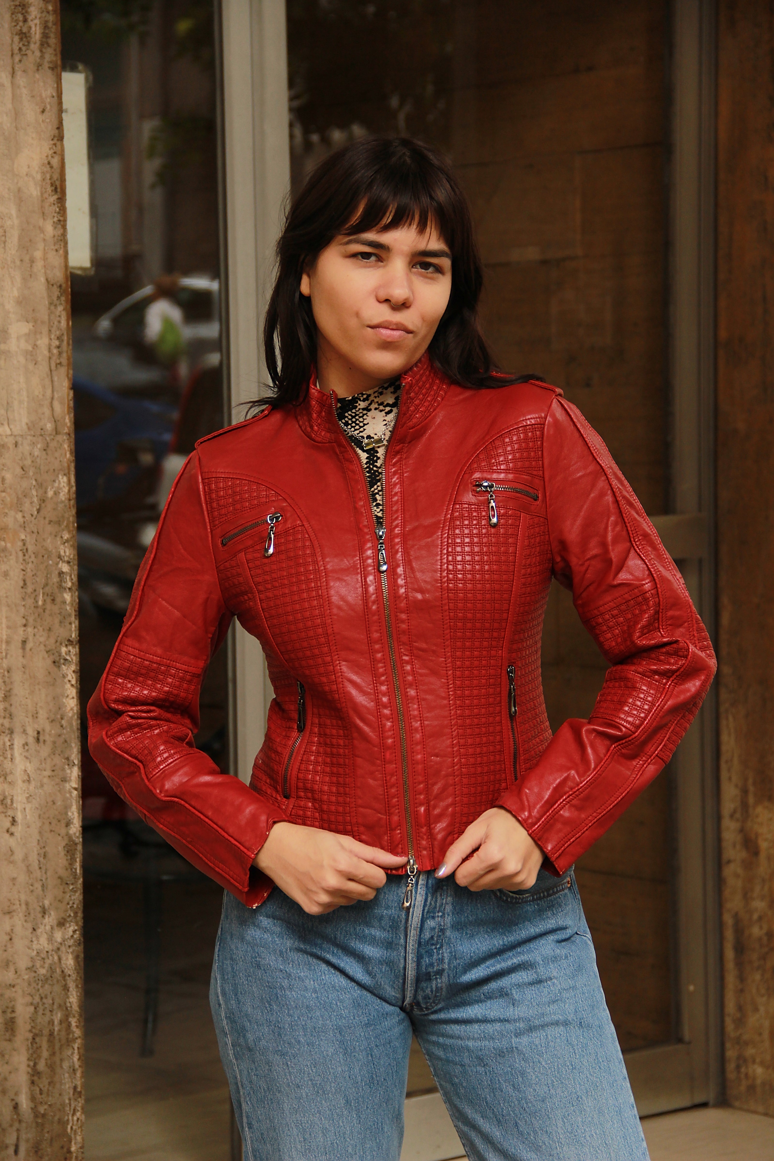 Super hot faux leather jacket (S)