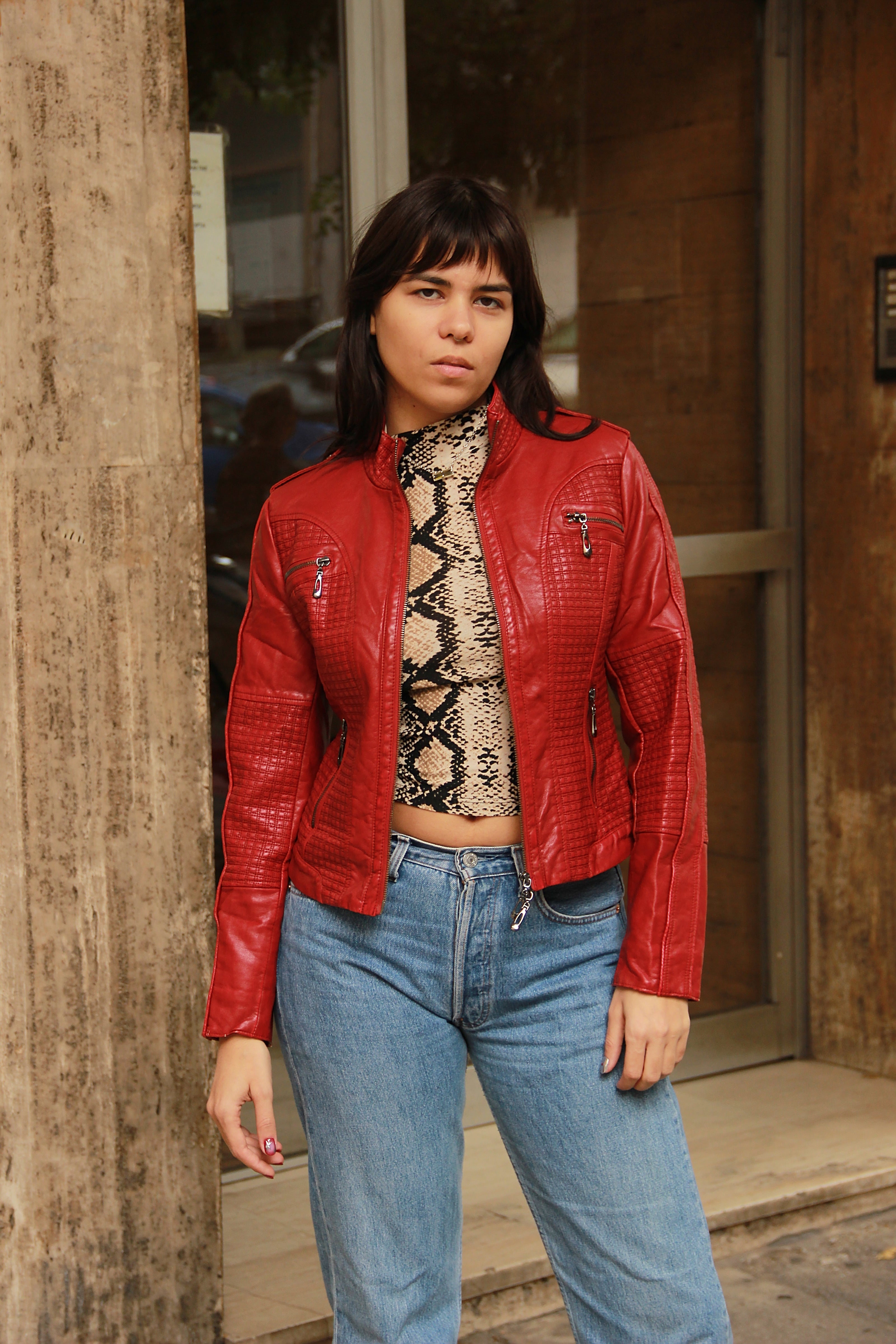 Super hot faux leather jacket (S)