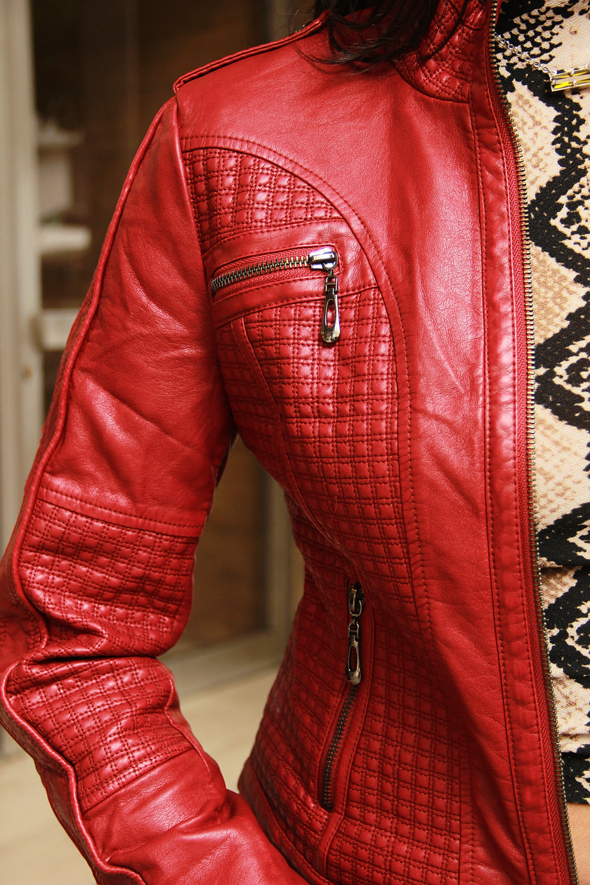 Super hot faux leather jacket (S)