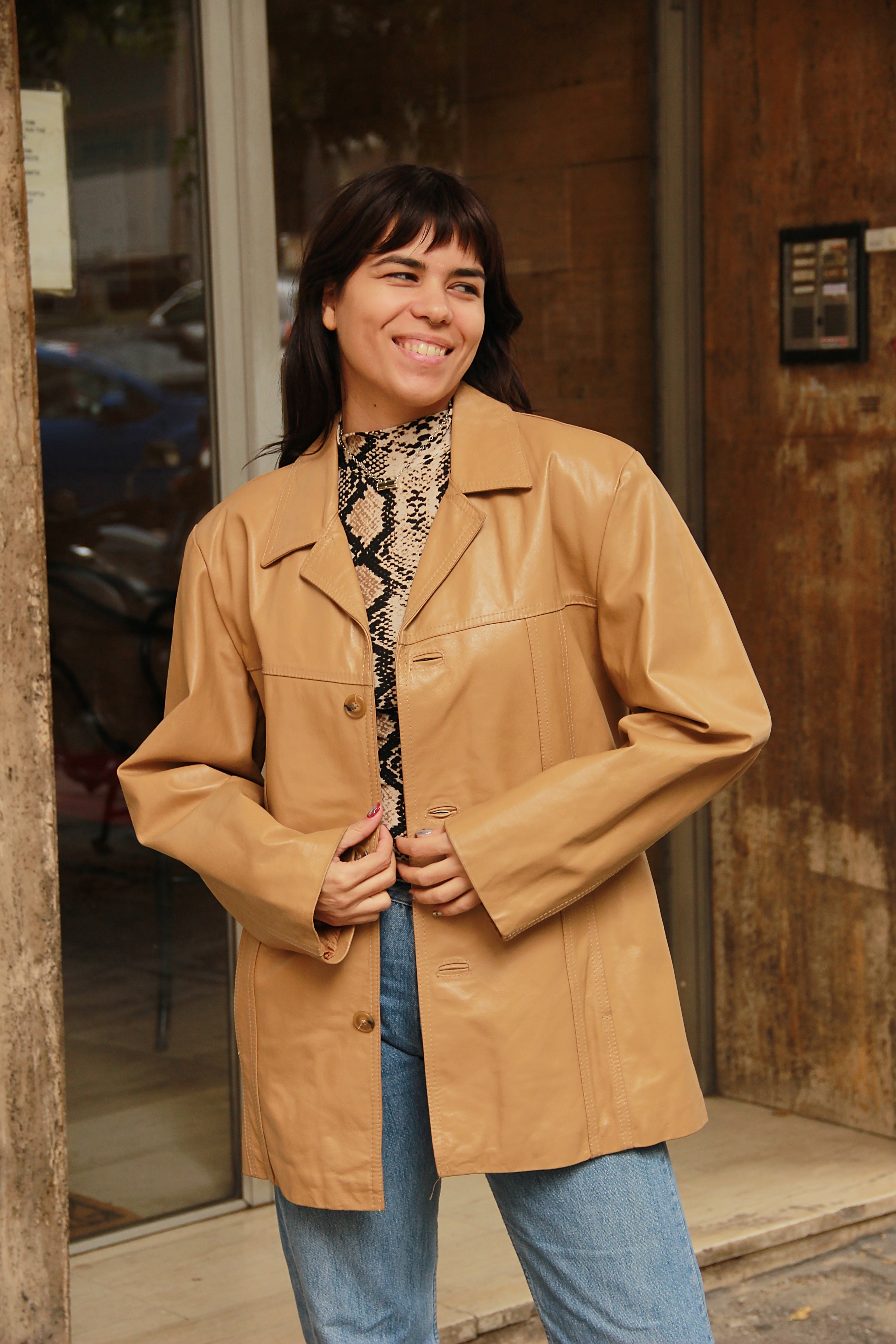 Vintage genuine leather jacket (L)