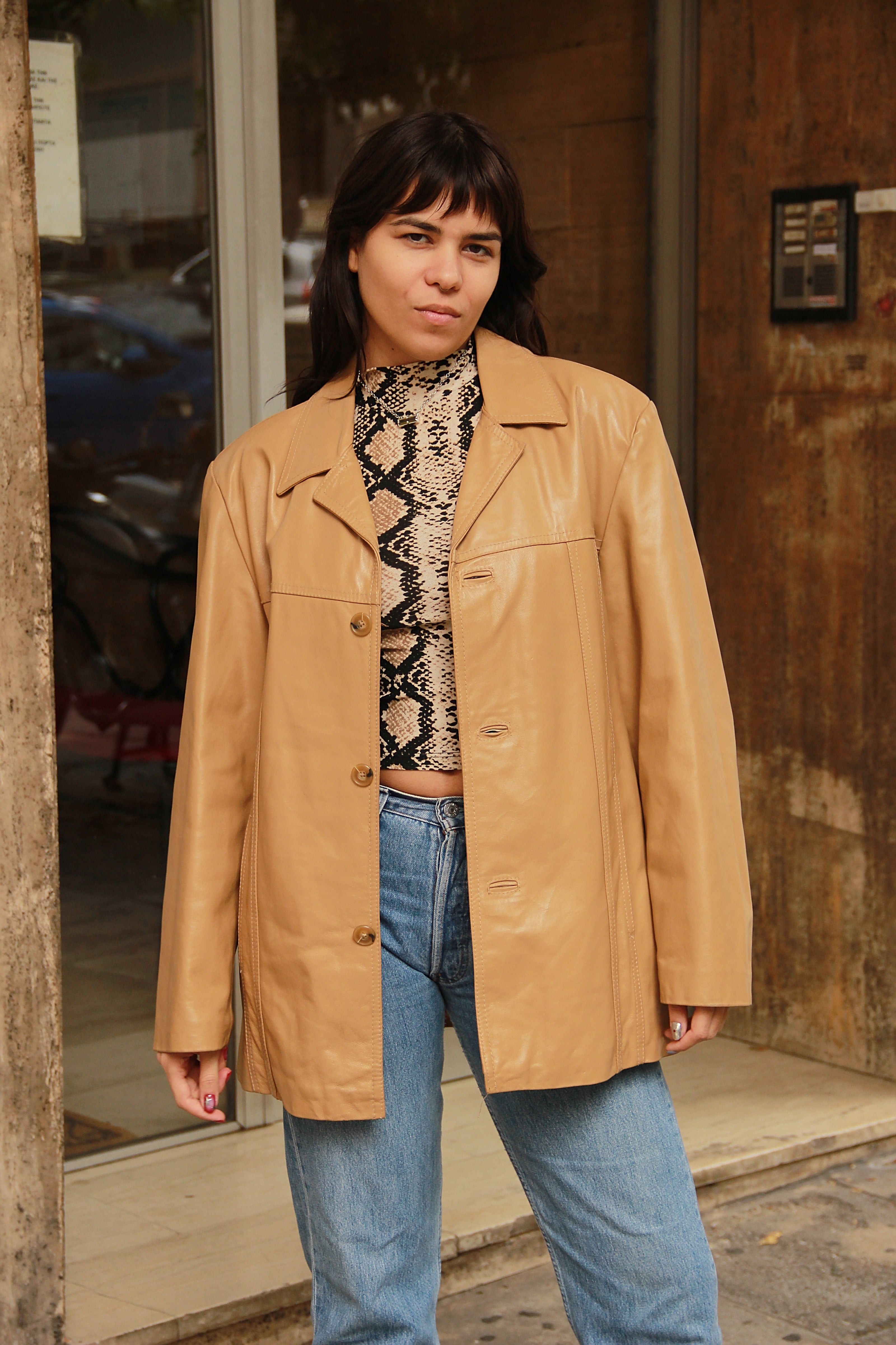 Vintage genuine leather jacket (L)