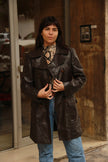 Vintage dark brown genuine leather jacket (M)