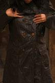Vintage dark brown genuine leather jacket (M)