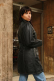 Vintage 90s style zipup genuine leather jacket (M/L)