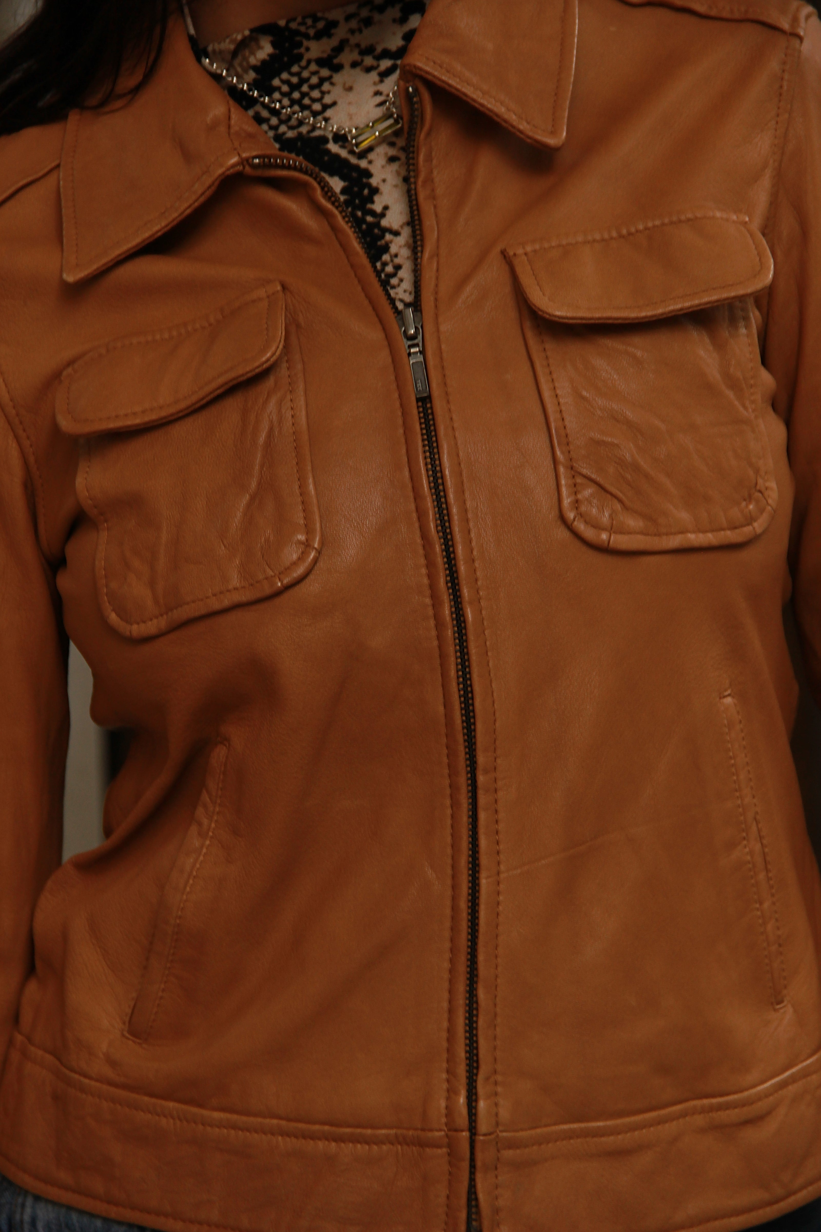 NAF NAF genuine leather jacket (S/M)