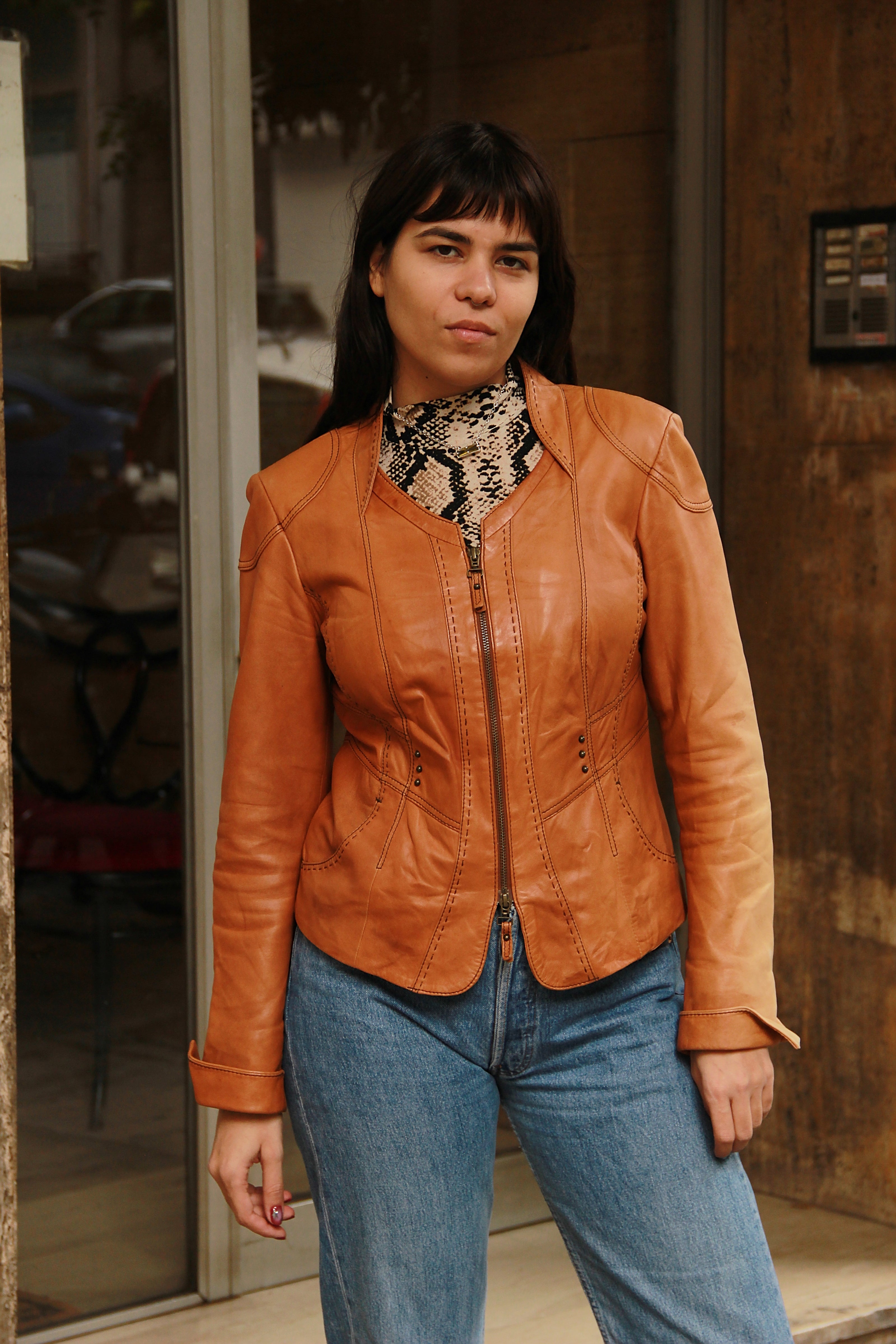 Vintage genuine leather jacket (L)