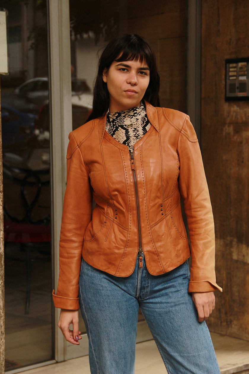Vintage genuine leather jacket (L)