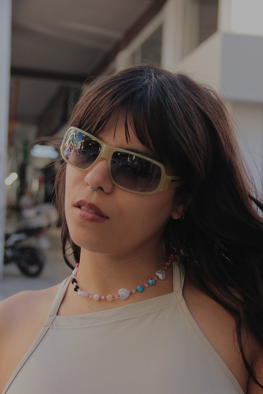 Handmade mllefiori glass bead necklace