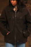 Vintage Mens genuine leather bomber jacket (L)