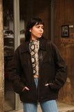 Vintage Mens genuine leather bomber jacket (L)
