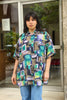 Vintage men's silk funky patternes shirt (L)