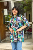 Vintage men's silk funky patternes shirt (L)