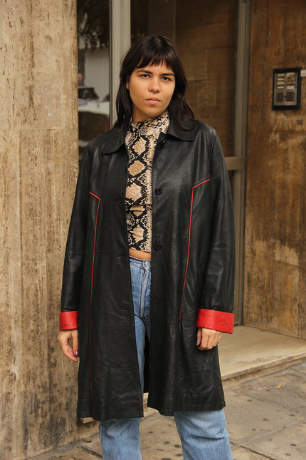 Vintage unique genuine leather jacket (L/XL)