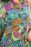 Vintage men's silk funky patterned shirt (L)